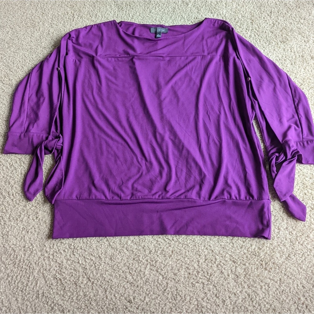 The Limited Open Tie Sleeve Detail Top GUC Purple